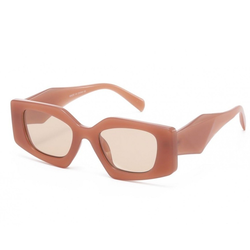 Women Men Sunglasses Fashion Luxury Style Outdoor White Frame‎ Square Brown Lens